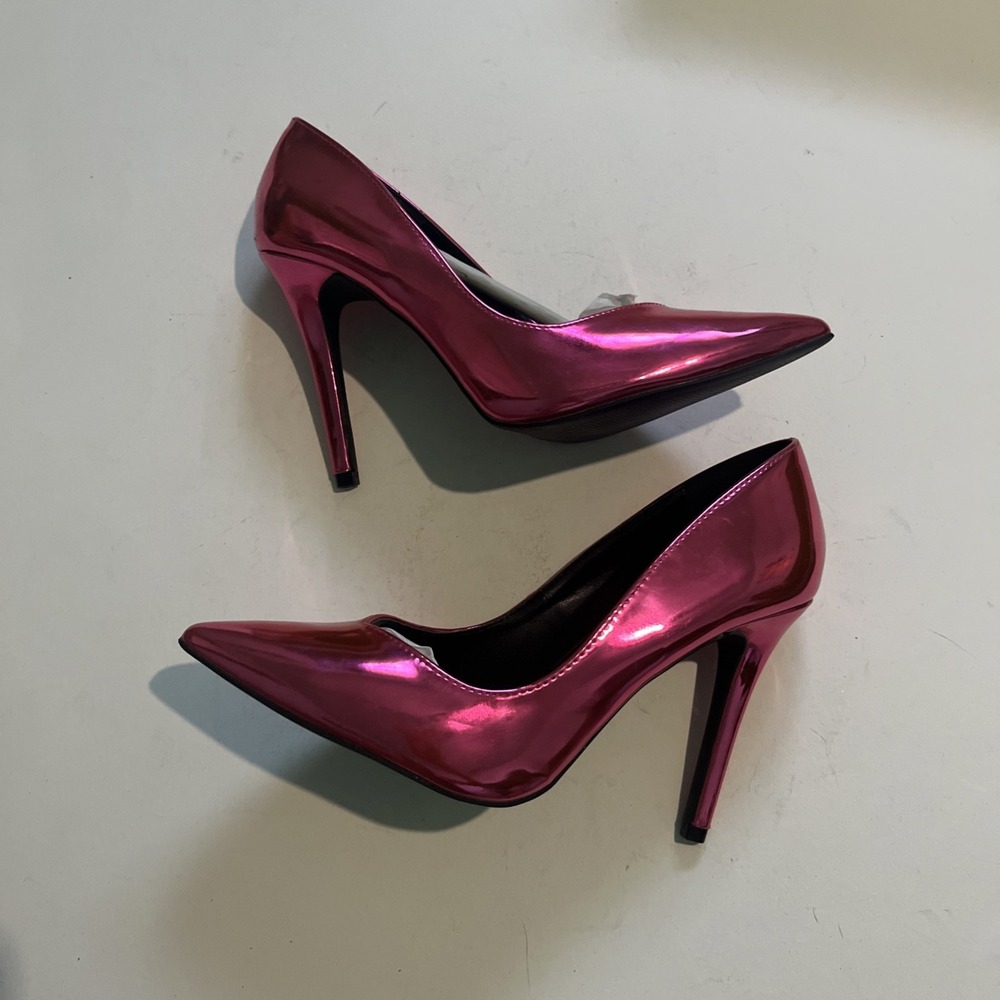 Qupid Women's Metallic Fuchsia, High Heels Stilettos 4"  Pointed Toe Sz‎ 8 New - Picture 7 of 7